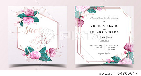 Pink wedding invitation card 64800647