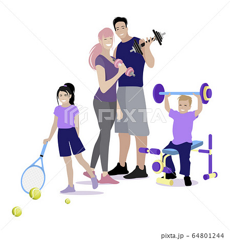 Sport family do fitness, concept of healthlife Sport family do fitness, concept of healthlife 64801244