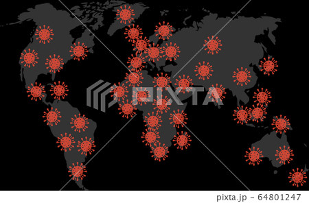 Global pandemic graphic map spread Global pandemic graphic map spread 64801247