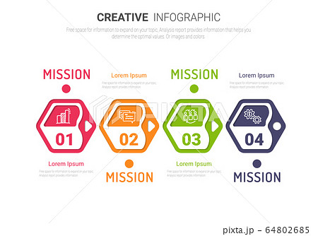 Presentation business infographic template with 4 options. Vector illustration. 64802685
