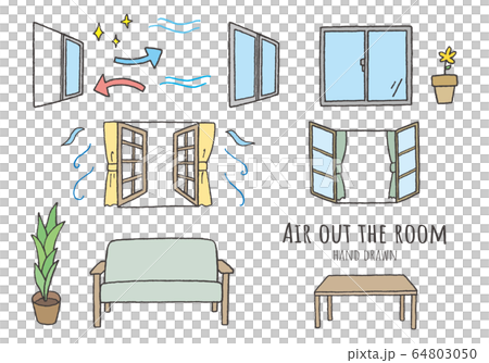 與房間通風有關的手繪插圖（彩色） 64803050