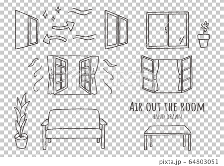 手繪插圖與房間通風有關 64803051