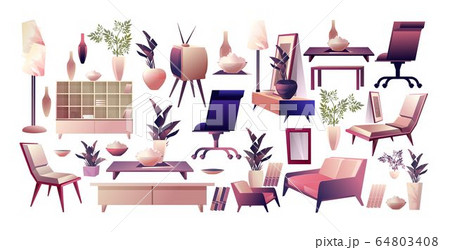 set of furniture and decor elements vector set of furniture and decor elements vector 64803408