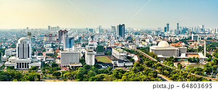 Aerial panorama of Jakarta, the capital of Indonesia 64803695