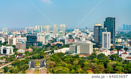 Aerial panorama of Jakarta, the capital of Indonesia 64803697