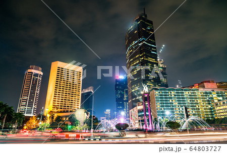 Night view of Jakarta, the capital of Indonesia 64803727