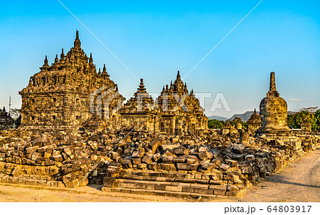 Candi Plaosan, a Buddhist temple at Prambanan in Indonesia 64803917