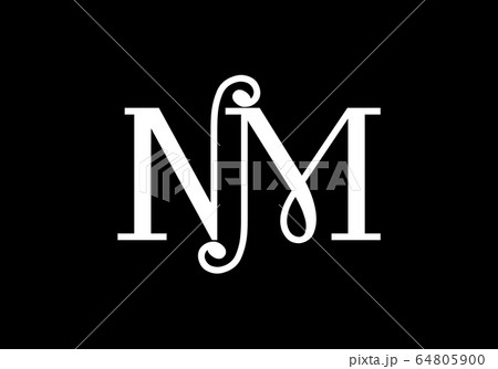 Initial Monogram Letter N M Logo Design Vector Template. NM Letter Logo Design 64805900