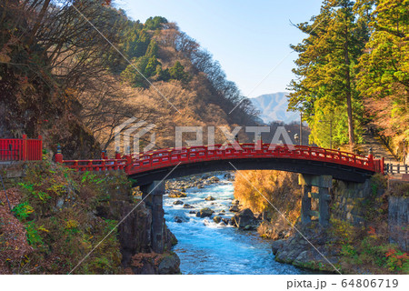 Shinkyo Bridge during Autumn in Nikko Shinkyo Bridge during Autumn in Nikko 64806719