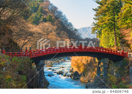 Shinkyo Bridge during Autumn in Nikko Shinkyo Bridge during Autumn in Nikko 64806746