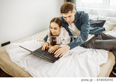 caucasian couple have rest at home caucasian couple have rest at home 64806840