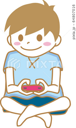 ゲームする子ども　swich 64807016