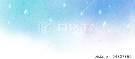 雨の降るイメージ背景の水彩イラストのイラスト素材