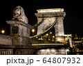 The Chain Bridge in Budapest in the evening. Sightseeing in Hungary 64807932