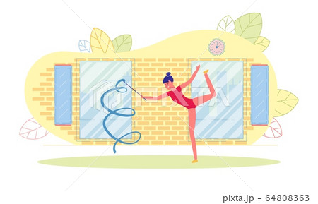 Girl, Gymnast Gracefully Show her Stretching. 64808363