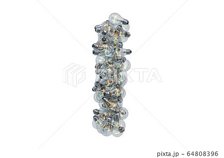 Letter I from light bulbs, 3D rendering Letter I from light bulbs, 3D rendering 64808396