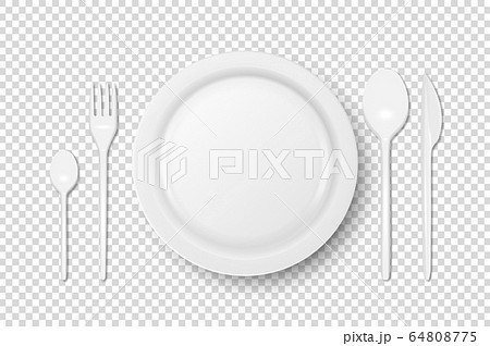 Vector 3d Realistic White Plastic, Paper Disposable Food Dish, Cutlery - Plate, Spoon, Fork, Khife Icon Set Isolated. Top View. Design template, Mock up for Graphics, Branding Identity, Printing Vector 3d Realistic White Plastic, Paper Disposable Food Dish, Cutlery - Plate, Spoon, Fork, Khife Icon Set Isolated. Top View. Design template, Mock up for Graphics, Branding Identity, Printing 64808775