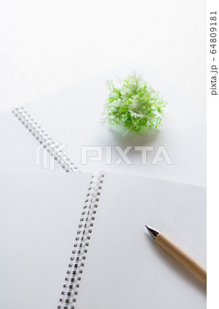 開いたノートとボールペン 開いたノートとボールペン 64809181