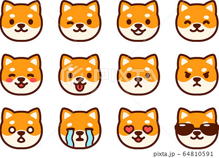 Cute Shiba Inu emoji set 64810591