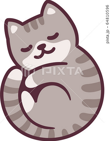 Cartoon sleeping cat 64810596