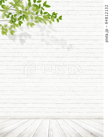 背景 壁 床 煉瓦 白 枝のイラスト素材