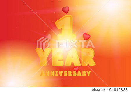 1 Year Anniversary Celebration Orange Numbers のイラスト素材