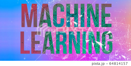 Machine learning theme with abstract network lines 64814157