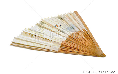 traditional chinese style hand fan isolated on 64814302