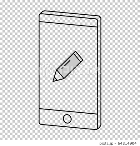 スマートフォンのアイコン 鉛筆 64814904