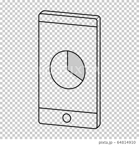 スマートフォンのアイコン 円グラフ 64814910