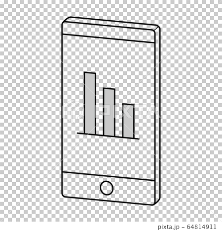 スマートフォンのアイコン 棒グラフ 64814911