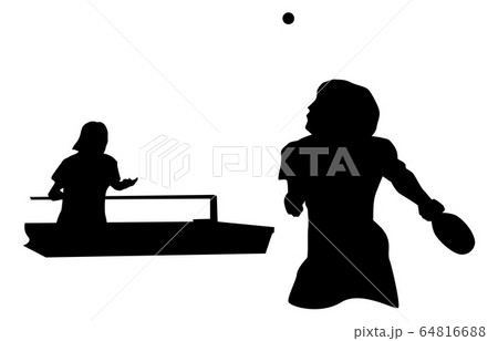 Sport Silhouette Table Tennis 2 Stock Illustration