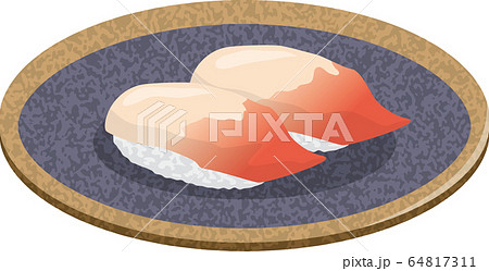 寿司。ホッキ貝のイメージイラスト（2貫） 64817311