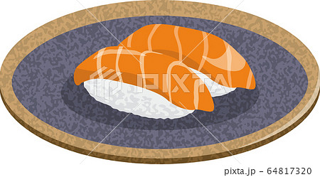 寿司 サーモンのイメージイラスト 2貫 のイラスト素材