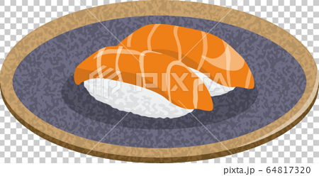 寿司 サーモンのイメージイラスト 2貫 のイラスト素材