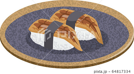 寿司 アナゴ 鰻 のイメージイラスト 2貫 のイラスト素材