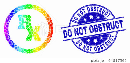 Vector Spectral Dot RX Receipt Symbol Icon and Scratched Do Not Obstruct Seal 64817562