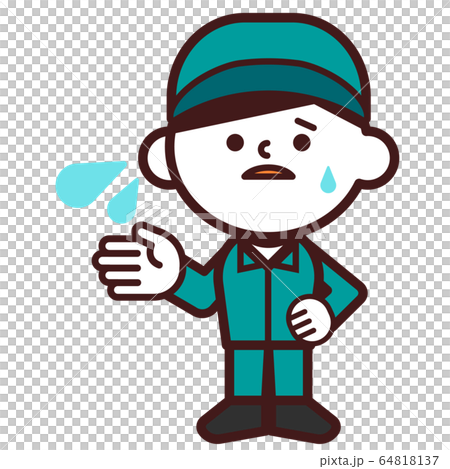 人工作服工作服男全身汗水急躁焦慮 64818137