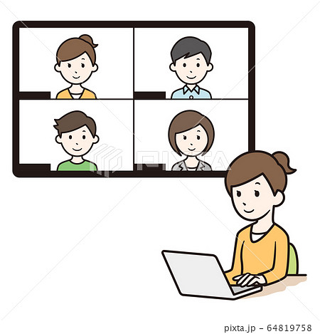 テレビ会議のイラスト素材