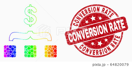 Vector Spectrum Dot Dollar Aggregation Icon and Distress Conversion Rate Watermark Vector Spectrum Dot Dollar Aggregation Icon and Distress Conversion Rate Watermark 64820079