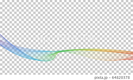 7カラーウェーブ背景ライン　バックグラウンド黒系 64820378