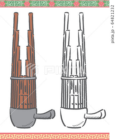 中国の伝統楽器イラスト素材 笙のイラスト素材