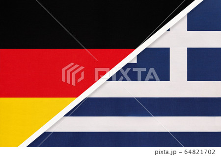 Federal Republic of Germany vs Greece, symbol of national flags Federal Republic of Germany vs Greece, symbol of national flags 64821702