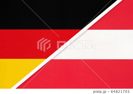 Federal Republic of Germany vs Austria, symbol of national flags Federal Republic of Germany vs Austria, symbol of national flags 64821703