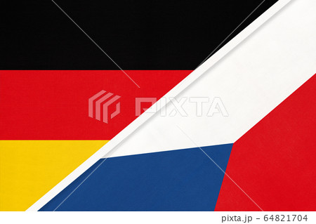 Federal Republic of Germany vs Czech Republic, national flags Federal Republic of Germany vs Czech Republic, national flags 64821704