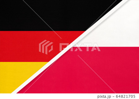 Federal Republic of Germany vs Poland, symbol of national flags 64821705