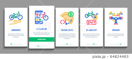 Bike Sharing Business Onboarding Elements Icons Set Vector Bike Sharing Business Onboarding Elements Icons Set Vector 64824463