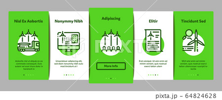 Wind Energy Technicians Onboarding Elements Icons Set Vector 64824628
