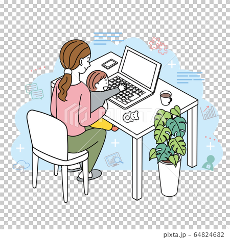 遠程辦公親子遠程辦公遠程辦公圖 64824682