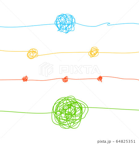 Color Messy Clew Connected Lines Set. Vector 64825351